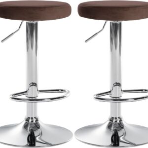 2er Set Barhocker Ponte Samt chrom braun