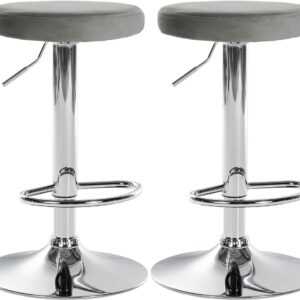 2er Set Barhocker Ponte Samt chrom grau