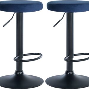 2er Set Barhocker Ponte Samt schwarz blau