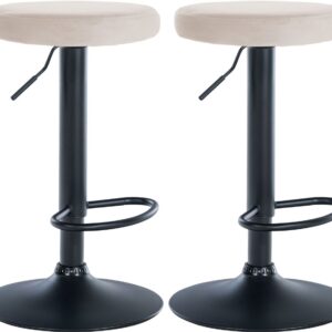 2er Set Barhocker Ponte Samt schwarz creme