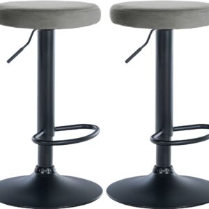 2er Set Barhocker Ponte Samt schwarz grau