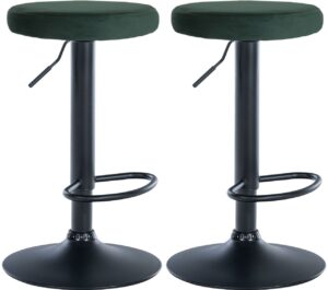 2er Set Barhocker Ponte Samt schwarz gruen