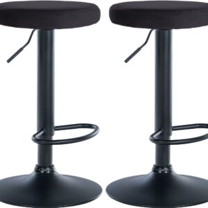 2er Set Barhocker Ponte Samt schwarz schwarz