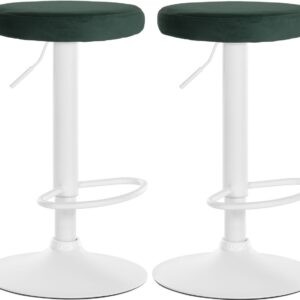 2er Set Barhocker Ponte Samt weiß grün