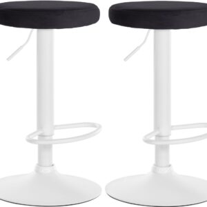 2er Set Barhocker Ponte Samt weiß schwarz