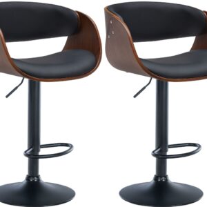 2er Set Barhocker Portmore Kunstleder B walnuss/schwarz