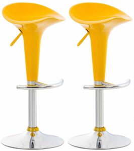 2er Set Barhocker Saddle gelb