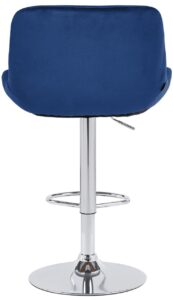 2er Set Barhocker Solon Chrom Samt blau