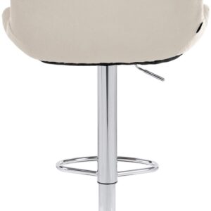 2er Set Barhocker Solon Chrom Samt creme