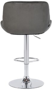 2er Set Barhocker Solon Chrom Samt dunkelgrau