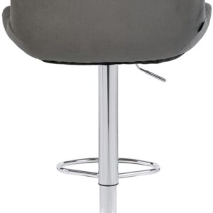 2er Set Barhocker Solon Chrom Samt dunkelgrau