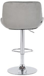 2er Set Barhocker Solon Chrom Samt grau