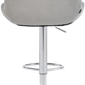 2er Set Barhocker Solon Chrom Samt grau