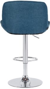 2er Set Barhocker Solon Chrom Stoff blau