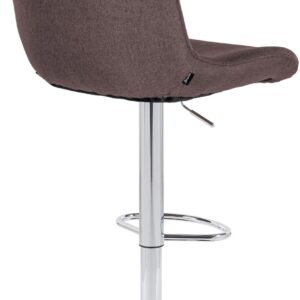 2er Set Barhocker Solon Chrom Stoff dunkelbraun