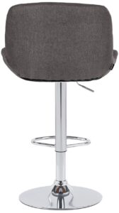 2er Set Barhocker Solon Chrom Stoff dunkelgrau
