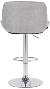 2er Set Barhocker Solon Chrom Stoff hellgrau