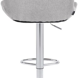 2er Set Barhocker Solon Chrom Stoff hellgrau