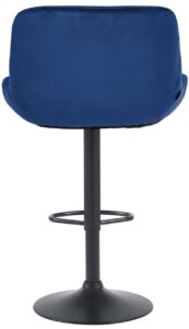 2er Set Barhocker Solon Schwarz Samt blau