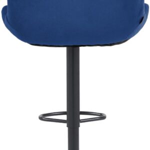 2er Set Barhocker Solon Schwarz Samt blau