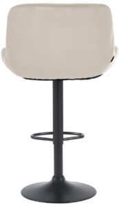 2er Set Barhocker Solon Schwarz Samt creme