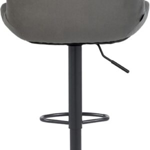 2er Set Barhocker Solon Schwarz Samt dunkelgrau