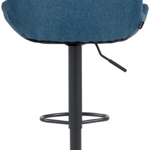 2er Set Barhocker Solon Schwarz Stoff blau