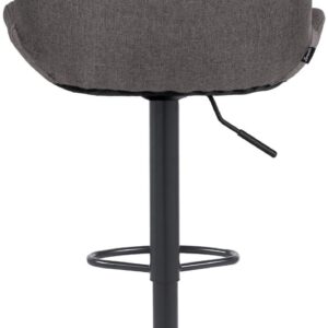 2er Set Barhocker Solon Schwarz Stoff dunkelgrau