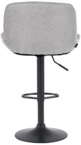 2er Set Barhocker Solon Schwarz Stoff hellgrau