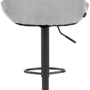 2er Set Barhocker Solon Schwarz Stoff hellgrau