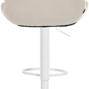 2er Set Barhocker Solon Weiß Samt creme