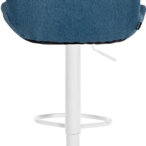 2er Set Barhocker Solon Weiß Stoff blau
