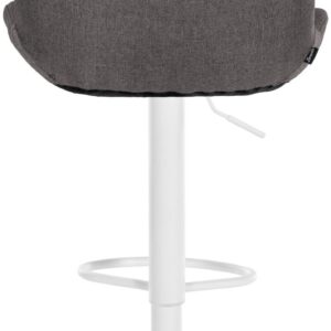 2er Set Barhocker Solon Weiß Stoff dunkelgrau