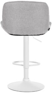 2er Set Barhocker Solon Weiss Stoff hellgrau