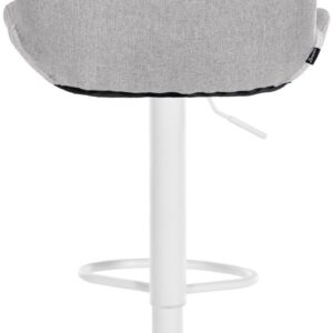 2er Set Barhocker Solon Weiß Stoff hellgrau