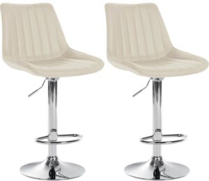 2er Set Barhocker Toni Kunstleder chrom creme