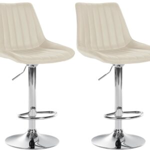 2er Set Barhocker Toni Kunstleder chrom creme