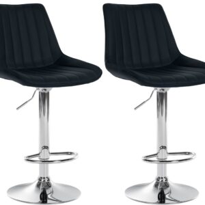 2er Set Barhocker Toni Kunstleder chrom schwarz