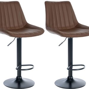 2er Set Barhocker Toni Kunstleder schwarz braun