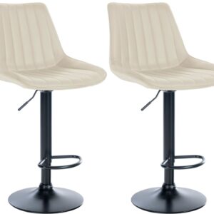 2er Set Barhocker Toni Kunstleder schwarz creme