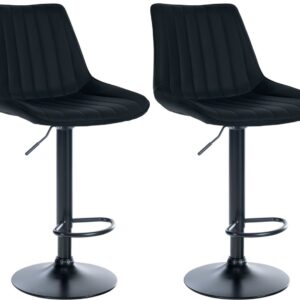 2er Set Barhocker Toni Kunstleder schwarz schwarz