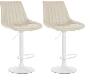 2er Set Barhocker Toni Kunstleder weiss creme
