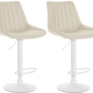 2er Set Barhocker Toni Kunstleder weiß creme