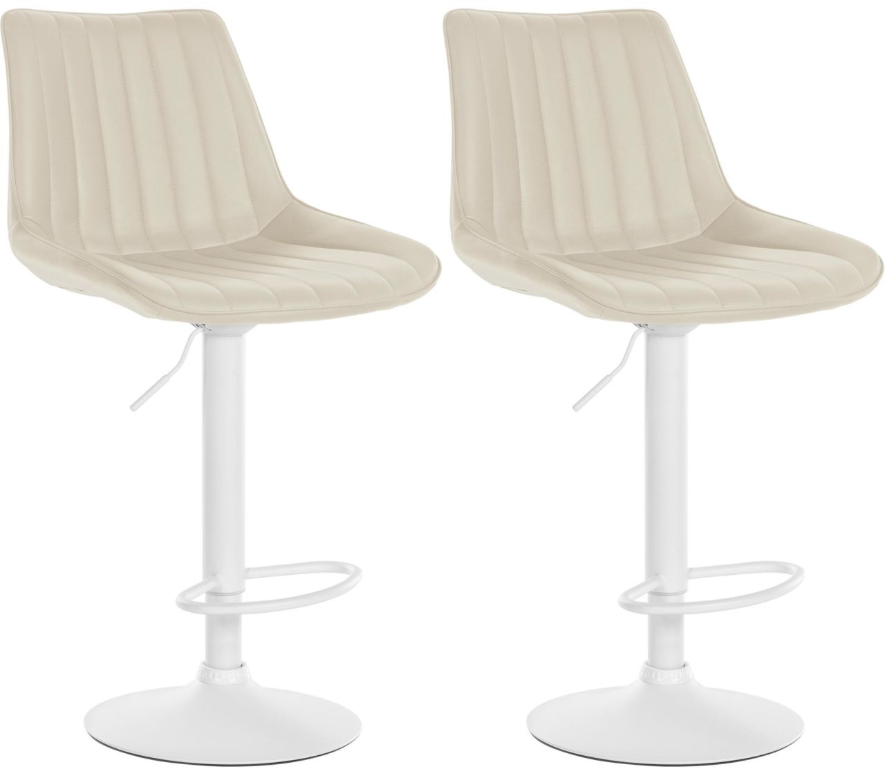2er Set Barhocker Toni Kunstleder weiß creme 1 2er Set Barhocker Toni Kunstleder weiß creme
