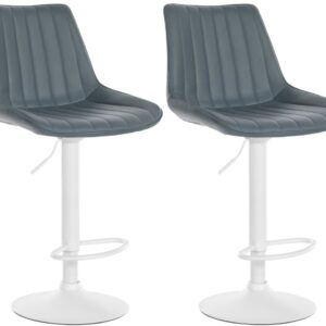 2er Set Barhocker Toni Kunstleder weiß grau