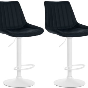 2er Set Barhocker Toni Kunstleder weiß schwarz