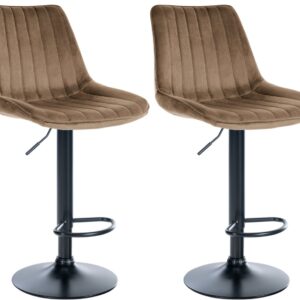 2er Set Barhocker Toni Samt schwarz braun