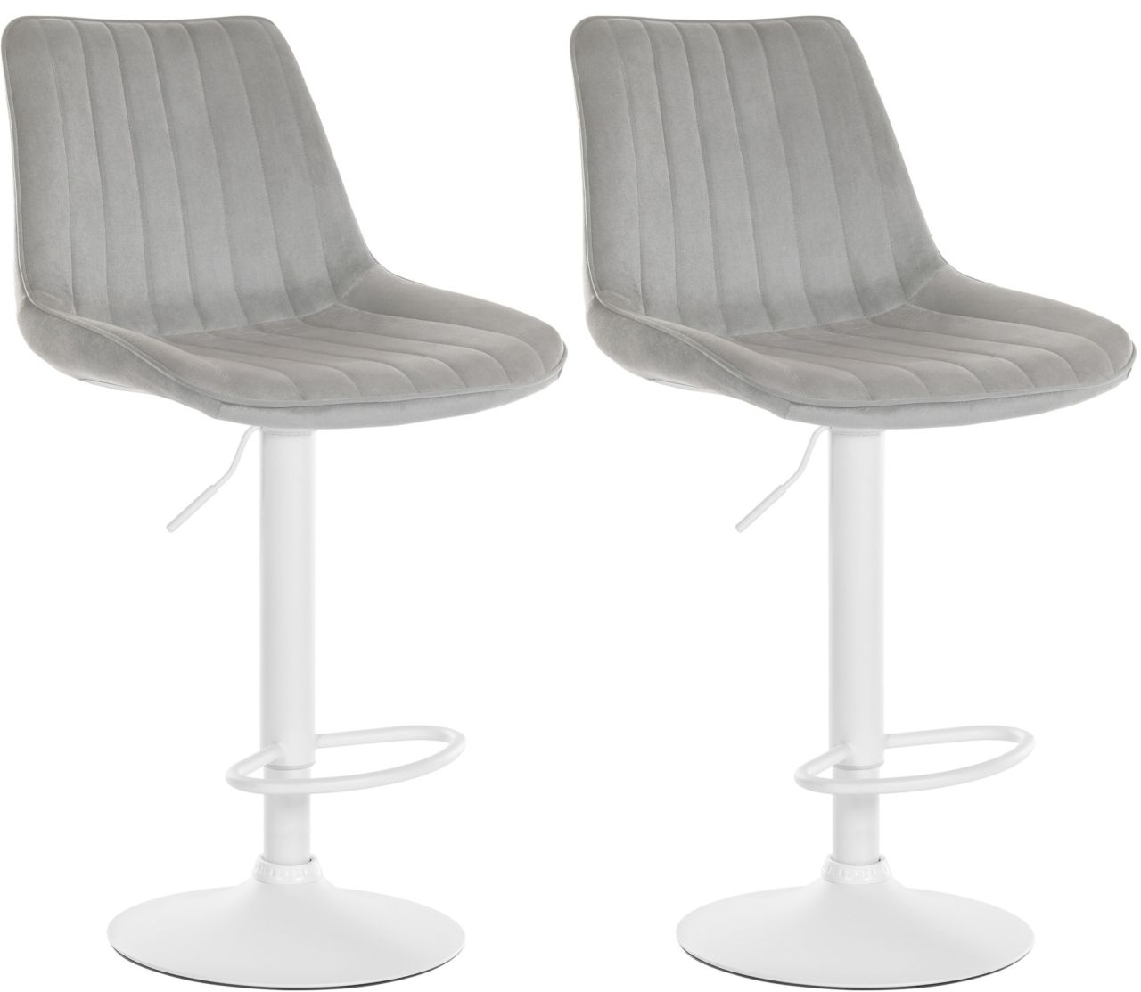 2er Set Barhocker Toni Samt weiß grau 1 2er Set Barhocker Toni Samt weiß grau