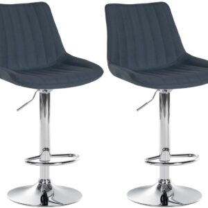 2er Set Barhocker Toni Stoff chrom dunkelgrau