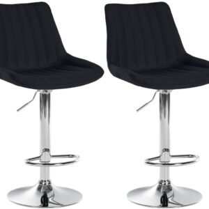 2er Set Barhocker Toni Stoff chrom schwarz